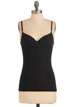 Camisole Sister Top in Black  Mod Retro Vintage Short Sleeve Shirts 