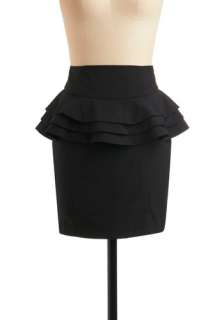 Part Deux Skirt   Black, Solid, Ruffles, Tiered, Party, Work, Casual 