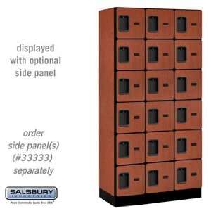 Designer Wood Locker   Six Tier Box Style   3 Wide   6 Feet High   18 