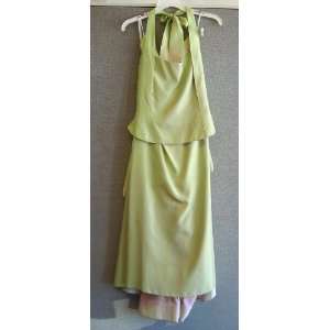 Women Dress Soft Taffeta Outer Top Soft Green Size 10 