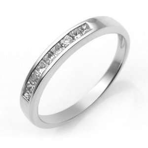   14k White Gold Channel Set Diamond Wedding Band Ring Size 6.5 Jewelry