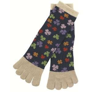   Kimono Print Womens 5 Inch Cuff 5 Toes Socks