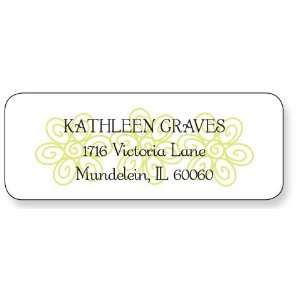 Queen Bee Personalized Return Address Labels   Graphic Flower Green