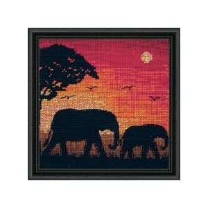  Elephant Silhouette Counted Cross Stitch Kit Arts, Crafts 