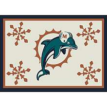   Miami Dolphins Holiday 3 Ft. 10 In. x 5 Ft. 4 In. Rug   