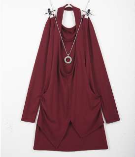 New Korean Women Long Sleeve Slim Top Mini Dress 4 Colors 1094  