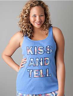 Plus size Kiss and Tell ribbed tank by Cacique  Cacique Intimates