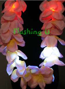 FLASHING Light Up LED LEI NECKLACE Luau Party Supplies  