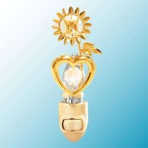  Sunflower Heart 24k Gold/Crystal Night Light Baby