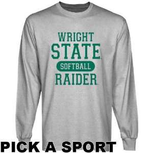  Wright State Raiders Ash Custom Sport Long Sleeve T shirt 