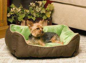   Lounge Sleeper Self Warming Eco Friendly Dog Cat Pet Bed Mocha/Green