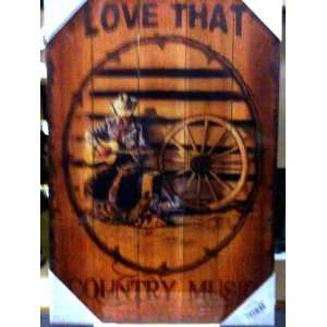 Lodge Cabin Rustic Decor Country Music Wood Plank Picture 