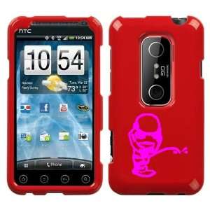  HTC EVO 3D PINK STORM PEEING ON A RED HARD CASE COVER 