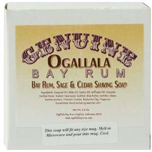  Genuine Ogallala Bay Rum, Sage and Cedar Shaving Soap, 4.5 