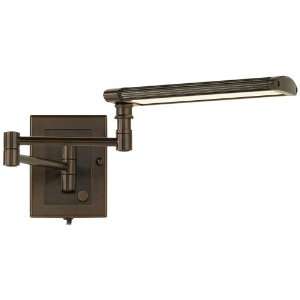   Bronze Banker Style LED Plug In Swing Arm Wall Lamp