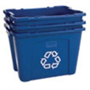    73 Blue Rubbermaid Commercial 14 Gal Recycling Box 