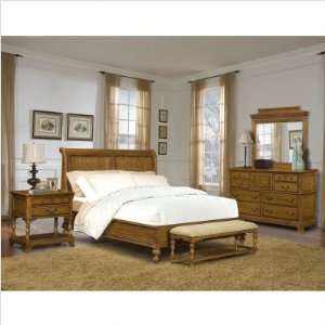   Kingston Sleigh Bedroom Set in Antique Oak (7 Pieces)