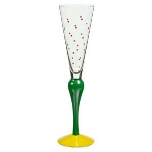 Orrefors Clown Champaign Glass, Red Dots 