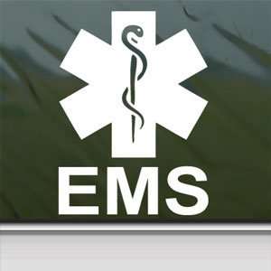 EMS Emergency Medical Services White Sticker Laptop Vinyl 