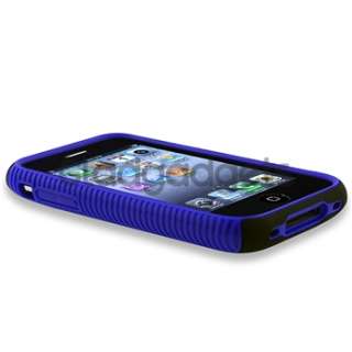 HYBRID Blue TPU SOFT CASE Black Hard COVER+Privacy Protector For 