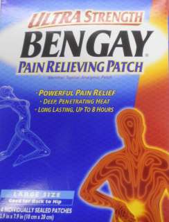 ULTRA STRENGTH BENGAY PAIN RELIEVING PATCH LG 4 PATCHES  