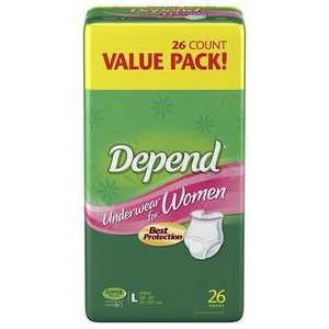 Depend Protective Underwear Women Moderate Heavy Large   2 Packs of 26 