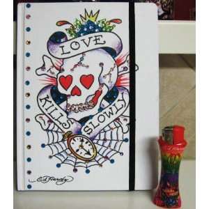 Ed Hardy Notebook/journal Skull Love Kills Slowly Embellished in 