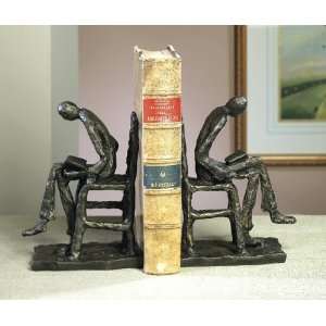  Bronze Iron Reader Bookends, 2 Sets