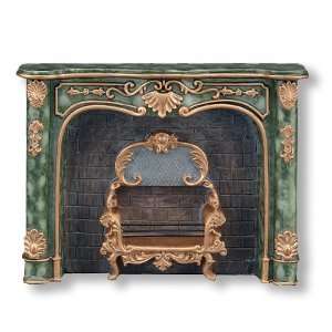  Dollhouse Miniature Florentine Faux Marble Fireplace 