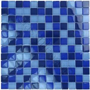 com Cobalt Blue Blend 1 x 1 Blue Crystile Blends Glossy Glass Tile 