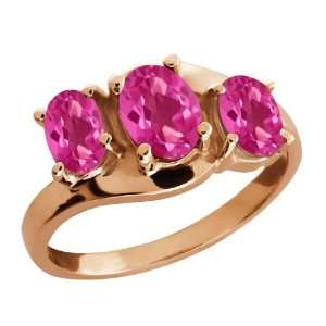   Ct Genuine Oval Pink Mystic Topaz Gemstone 18k Rose Gold Ring Jewelry