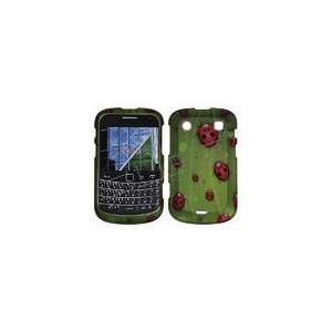   Shield Transparent Multiple Lady Bug on Greeen Rubberized Design Cell