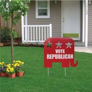 Vote Republican Elephant Shaped Yard Sign   22W x 19 H, W/Heavy Duty 