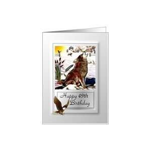  Happy Birthday ~ Age Specific 49th ~ Coyote Howling Card 