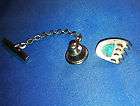   Silver & Turquoise Stone Lucky Bear Paw Tie Pin Tack Clasp/Chain
