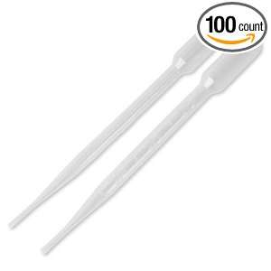 Plastic Transfer Pipettes 3ml, Gradulated, Pack of 100  