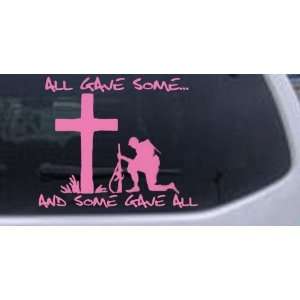 6in X 7.2in Pink    All Gave Some And Some Gave All Military Car 
