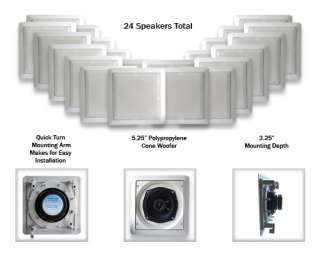 New Wholesale Lot of 24 In Wall/Ceiling Home Speakers  
