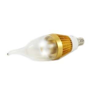 3w (25w Equivalent) LED Candelabra Light Bulb   Gold   Clear Flame Tip