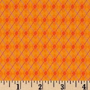   Alpha Buddies Argyle Orange Fabric By The Yard Arts, Crafts & Sewing