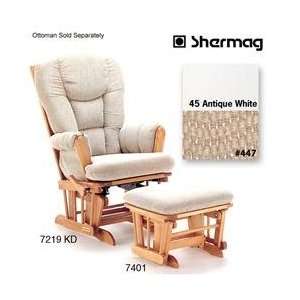  Shermag Glider Finish Antique White,Fabric 447 Baby