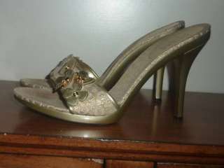 Designer High Heels Zoccoli Guess by Marciano Gold Logo Gr. 38 in 