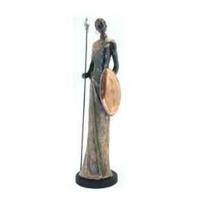  20 inch Copper Color African Man With Spear And Arrow 