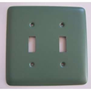   Stamped Steel Sage Color Double Switch Wall Plate