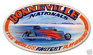Bonneville Nationals racing large oval metal sign  