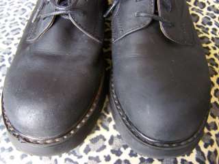 VTG 80s Bass Black Nubuck Oxford Leather Lace Up Shoe 7  