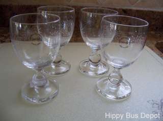 Gorgeous set of 4 clear glass DANSK wine or water goblet glasses.