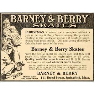   Barney & Berry Ice Skates Lady Skater   Original Print Ad Home