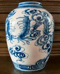China Vase, Blau Weiß, 20. Jahrhundert  