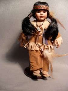 Native American Girl Doll Porcelain and Cloth  
